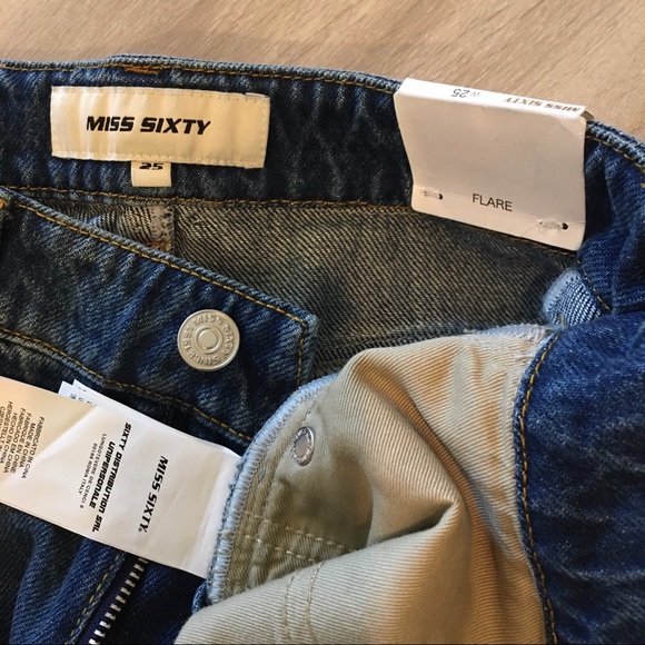 Miss sixty Naomi Flare ruffle hem crop jeans size 25 - Picture 6 of 7